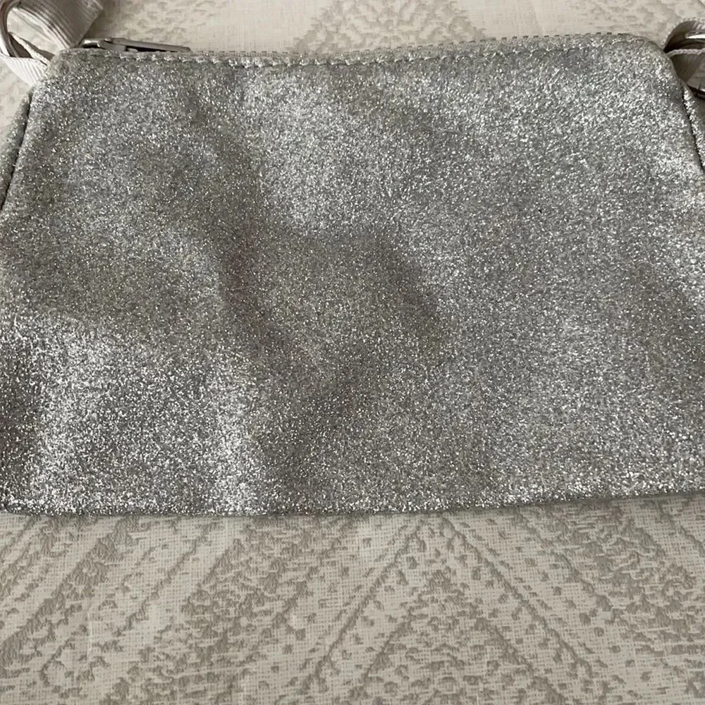 Crewcuts Girls Little Silver Sparkle Ribbon Handle Bag